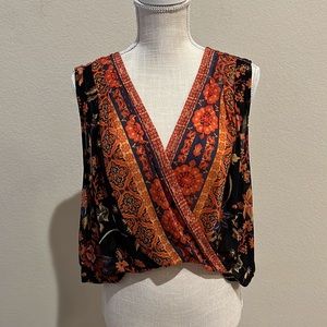 FREE PEOPLE FLORAL TANK TOP SIZE S